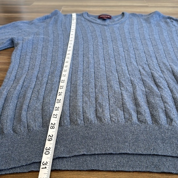 Nordstrom Men’s 100% Extrafine Merino Wool V-Neck Pullover Sweater in Blue, XXL - Picture 6 of 11